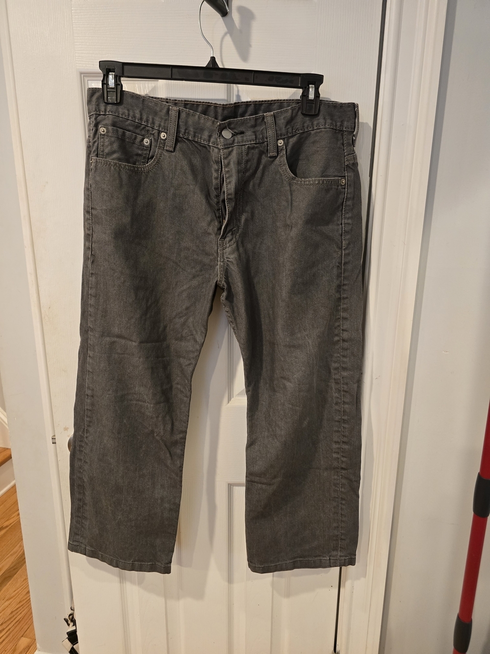 Levi's 569 Loose Straight Jeans Faded Black Charcoal Grey Denim Men's 34x26